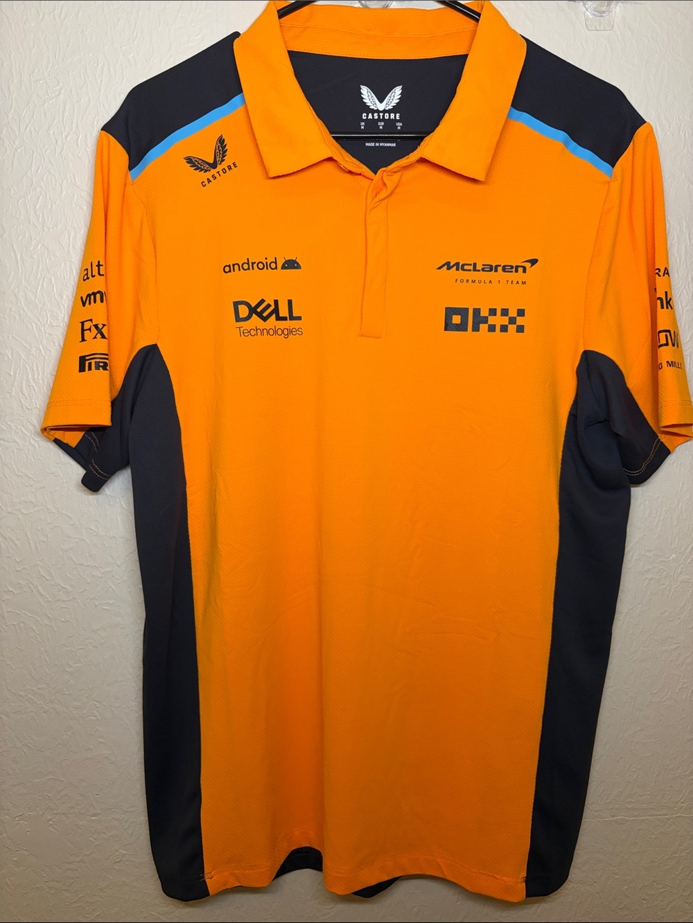 Castore McLaren Men's Orange Racing Polo